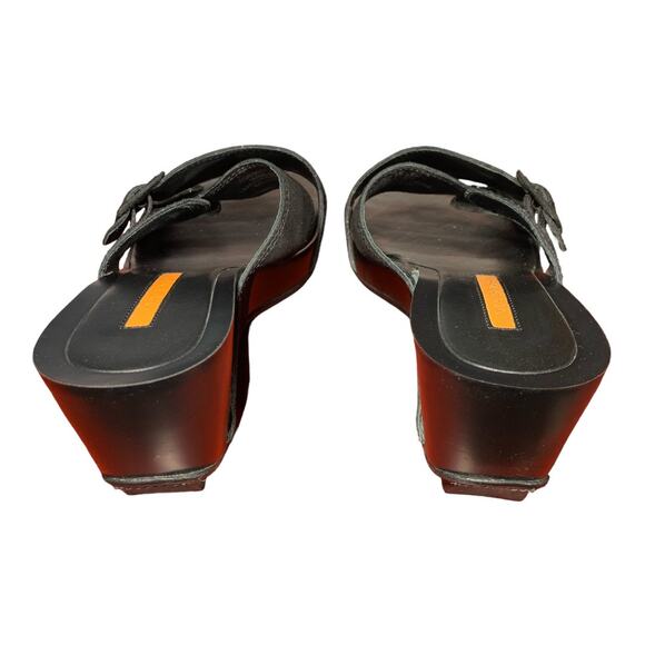 Women's Via Spiga Ernest Black Wedge Sandals 9.5 - Picture 5 of 6